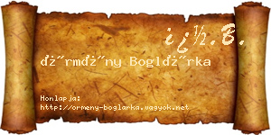 Örmény Boglárka névjegykártya